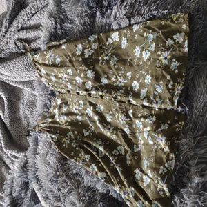 New Large Flowy Button Up Sonoma Green Floral Tank Top Shirt Summer